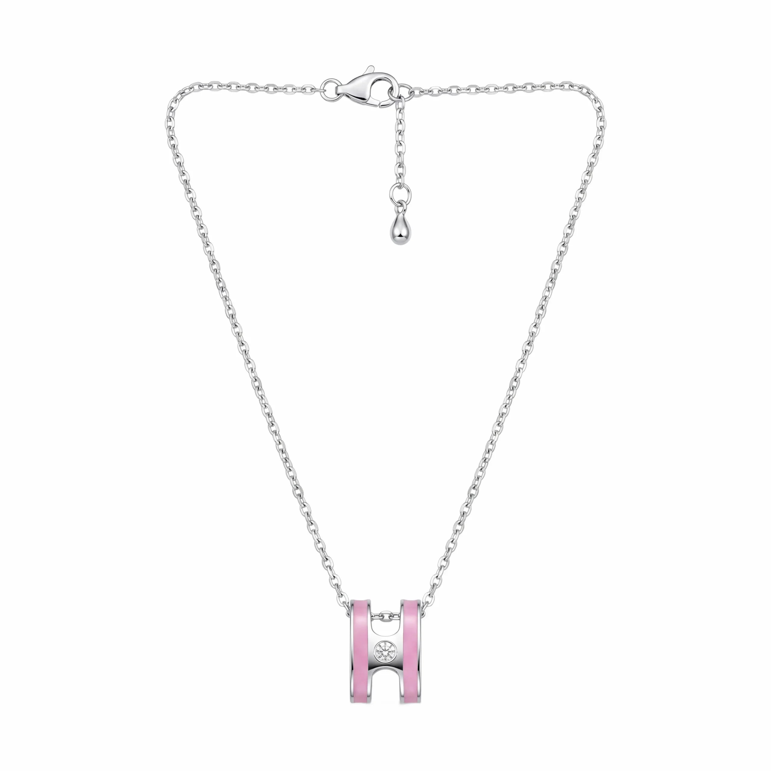 Radiant Pink Enamel Necklace