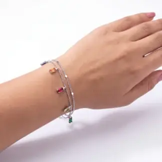 Rainbow Baguette Charm Bracelet