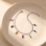 Rainbow Baguette Charm Bracelet